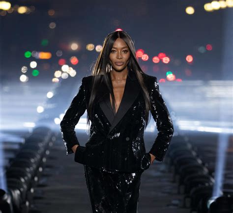 Naomi Campbell Closes Saint Laurent Show 